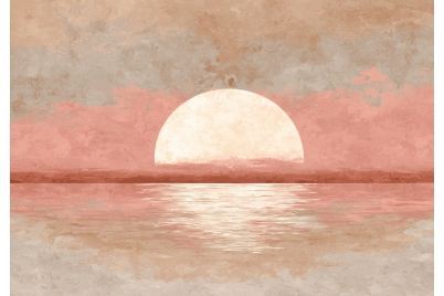 Фототапет Пастелен залез море художествен стил